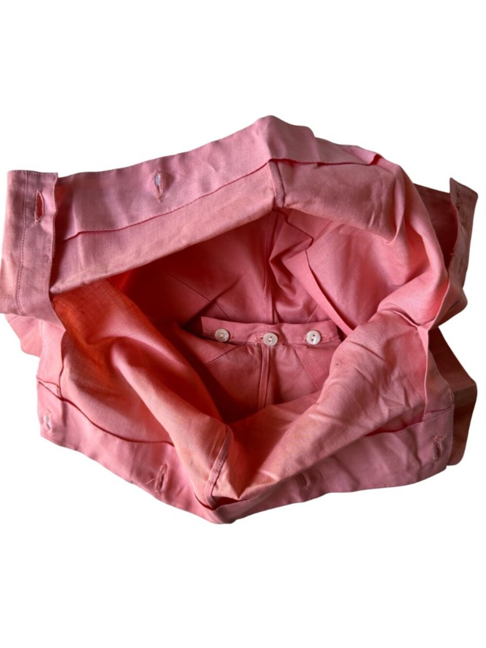 Vintage 1940s Childs Peach Pink Romper Shorts Lace Trim & Buttons 2 Piece - Picture 6 of 15